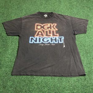 DGK All Night Designer Skating Skateboard Graphic T-shirt Men Adult XL Black